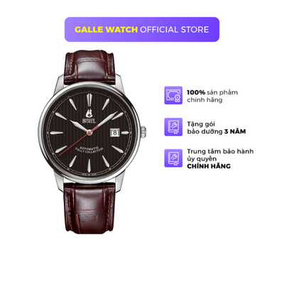 Đồng hồ cơ nam Ernest Borel GS5680-55121BR mặt kính Sapphire, chống nước 5 ATM, dây da đeo tay chính hãng, cao cấp