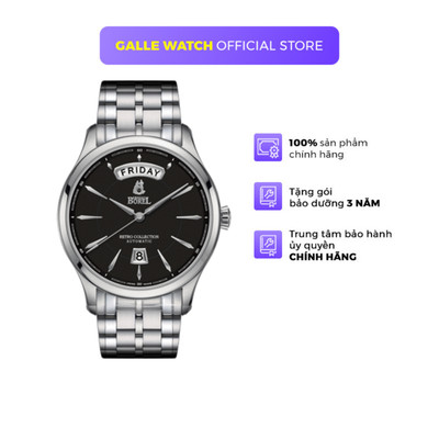 Đồng hồ cơ nam Ernest Borel Watch GS8380-58121 mặt kính Sapphire, chống nước 5 ATM, dây thép đeo tay chính hãng, cao cấp