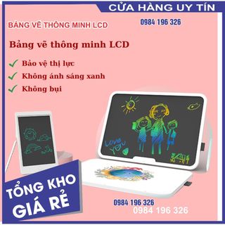 Bảng vẽ tự xóa điện tử, bảng viết vẽ thông minh cỡ lớn 16,19 inch màn hình LCD đa sắc đồ họa đẹp kèm bút dạy học
