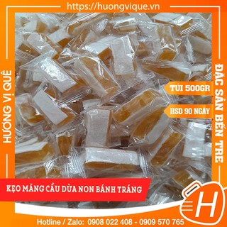 Kẹo mãng cầu dừa non bánh tráng - túi zip 500g - đặc sản bến tre