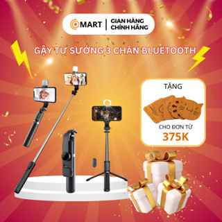 Gậy Chụp Ảnh 3 Chân Bluetooth Có Đèn Led Trợ Sáng, Gậy Selfie Chụp Hình Tự Sướng, Gậy Live Stream Có Nút Điều Khiển