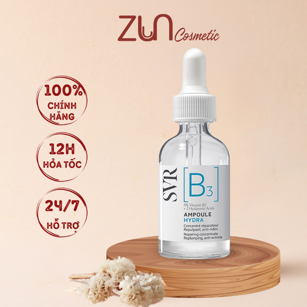 Serum SVR Ngừa Nếp Nhăn, Phục Hồi & Dưỡng Ẩm Da Ampoule Hydra B3 30ml - Zun Cosmetic
