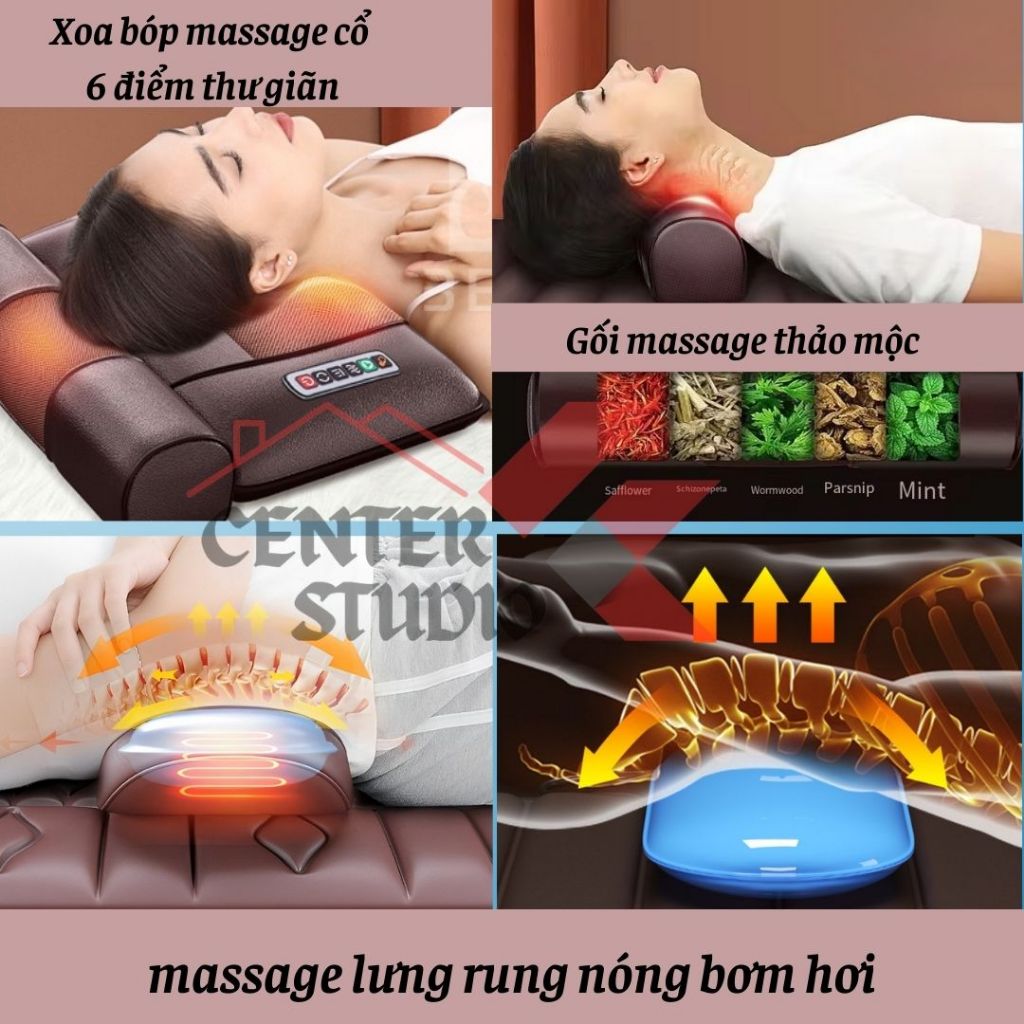 Đệm Massage Toàn Thân cao cấp, Ghế massage hống ngoại, Trị đau mỏi xương khớp thoát vị thư giãn