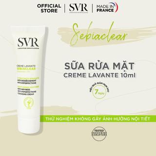 Sữa rửa mặt dạng sữa SVR SEBIACLEAR CREME LAVANTE 10ml mang lại sự thoải mái và dưỡng ẩm hàng ngày