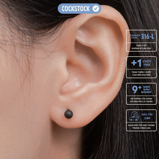 Khuyên tai 2 đầu bi nhám Rough Straight Barbell CockStock