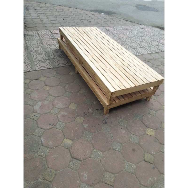 Giường Ngủ Gỗ 2mx2m2 Pallet Cao Cấp - Gỗ Mài Mịn, Không Mắt Đen - Giường Gỗ Cho Sinh Viên Đủ Kích Cỡ Giá Xưởng