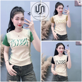 Áo thun borip dáng babytee form vừa loang thân phối tay INSACS Uyên Nguyễn Store