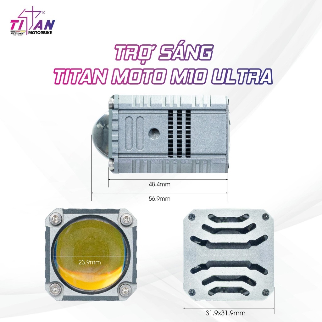 Đèn trợ sáng bi cầu mini  M10 Ultra TiTan | D20 Chính hãng