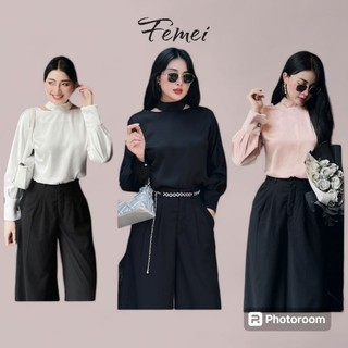 femei - Áo lụa tay dài nữ tính thời trang ( 3 màu )