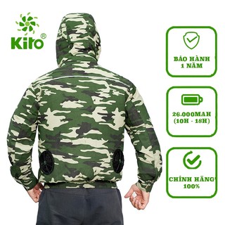 [2 Áo rời có mũ + 1 Phụ Kiện] Áo Điều Hòa KITO Chính Hãng, Quạt 13V, Pin Nhật 26.000mAh, Bảo hành phụ kiện 12 tháng