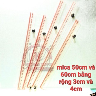 Thước mica khắc 50cm 60cm thước lá sắt 50cm
