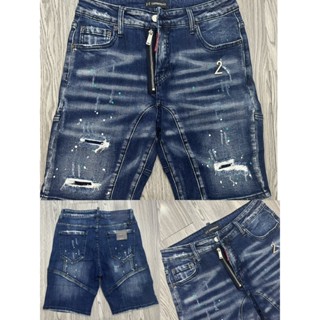 Quần bò ngố nam xanh đậm Khóa lệch lolo D2, quần srhot DSQ khóa lệch xanh đậm