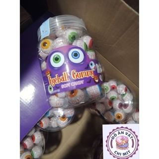 Bán sỉ lọ kẹo dẻo có nhân 60 cái 10g hình con mắt hình ,dưa hấu ,dâu tây,mix vị thơm ngon