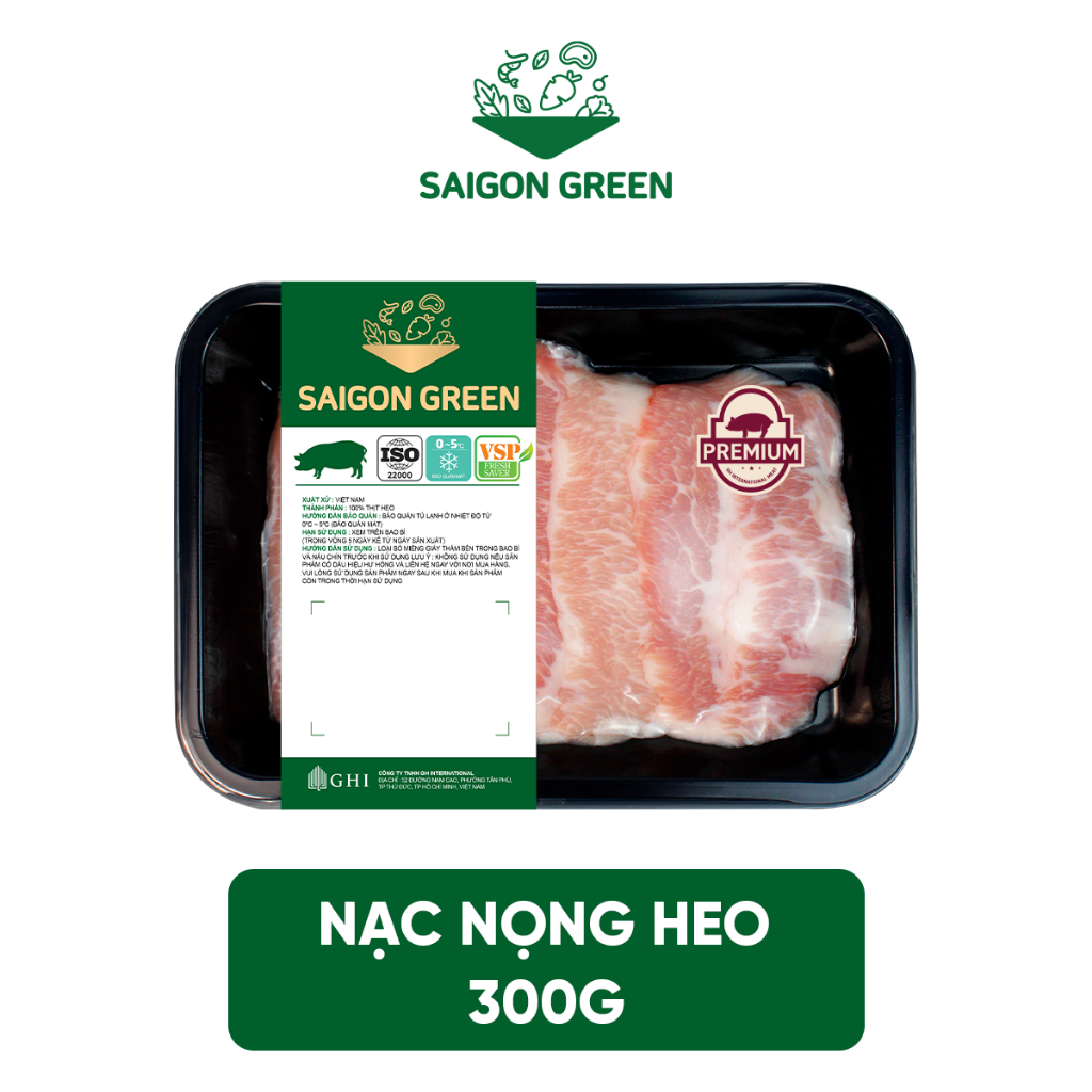 Nạc nọng heo Saigon Green 300g - Thịt heo tươi