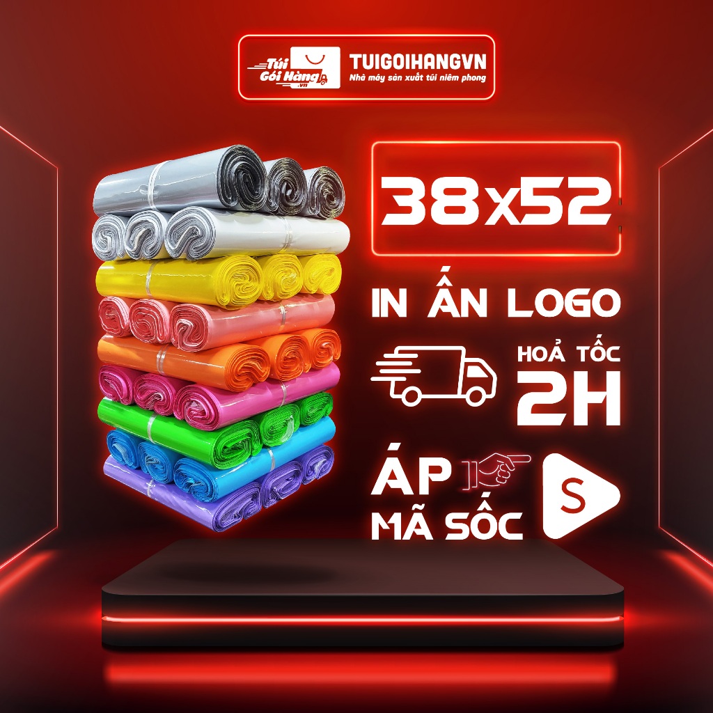Bao Niêm Phong Cỡ Lớn 38X52 Cuộn 100 Cái, In Logo Từ 10 Cuộn, Sỉ Từ 200 Cuộn Tại Nhà Máy Tuigoihangvn