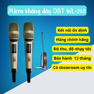 Micro Không Dây OBTpro WL268 (1 cặp) - Micro Hát Karaoke Không Dây - Bảo Hành Chính Hãng 12 Tháng