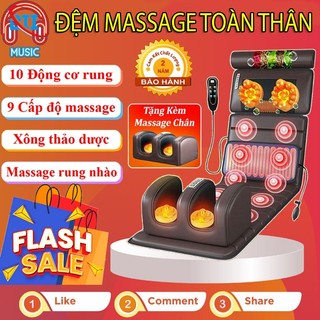 Đệm Massage Toàn Thân 10 Động Cơ Rung 12 Điểm Mát Xa, Máy Massage Toàn Thân Giảm Đau Nhức Cổ Vai Gáy Lưng Hiệu Quả