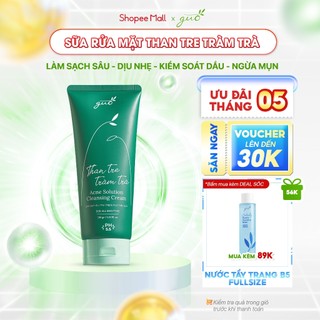  Sữa Rửa Mặt Than Tre Tràm Trà sạch dầu nhờn, ngừa mụn, dịu nhẹ cho nhạy cảm pH 5.5 GUO 100gr