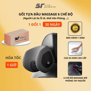 Gối Tựa Đầu Ô Tô Massage 6 Chế Độ, Gối Kê Cổ Cao Su Non, Chống Đau Mỏi Cổ Vai Cột Sống Lưng - Sairui