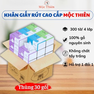 Giấy ăn giấy rút Mộc Thiên cao cấp thùng 30 gói rút 4 lớp siêu dai siêu mềm mịn
