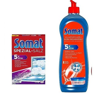 Combo Muối rửa bát Largo/somat + Bóng somat 750ml - Đức+Tặng que thử nước cứng