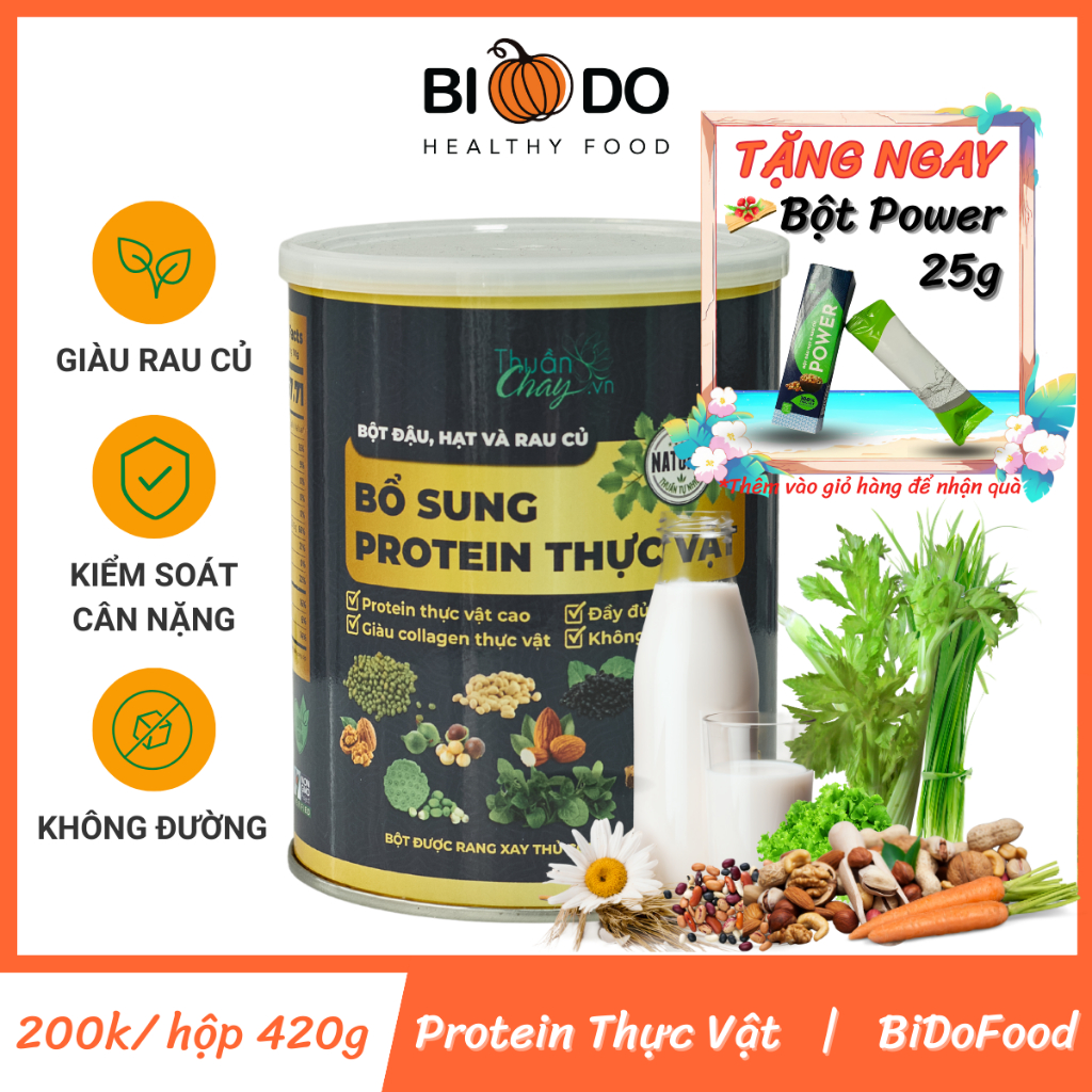 Bột Ngũ Cốc Dinh Dưỡng Đậu Hạt Rau Củ 420g Thuần Chay - Bí Đỏ Food - Bổ Sung Protein Thực Vật