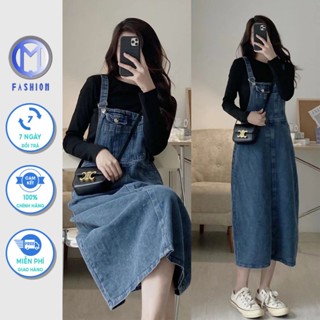  Yếm váy nữ dáng dài ulzzang hàn quốc M Fashion phối túi nắp cá tính phong cách trẻ trung 