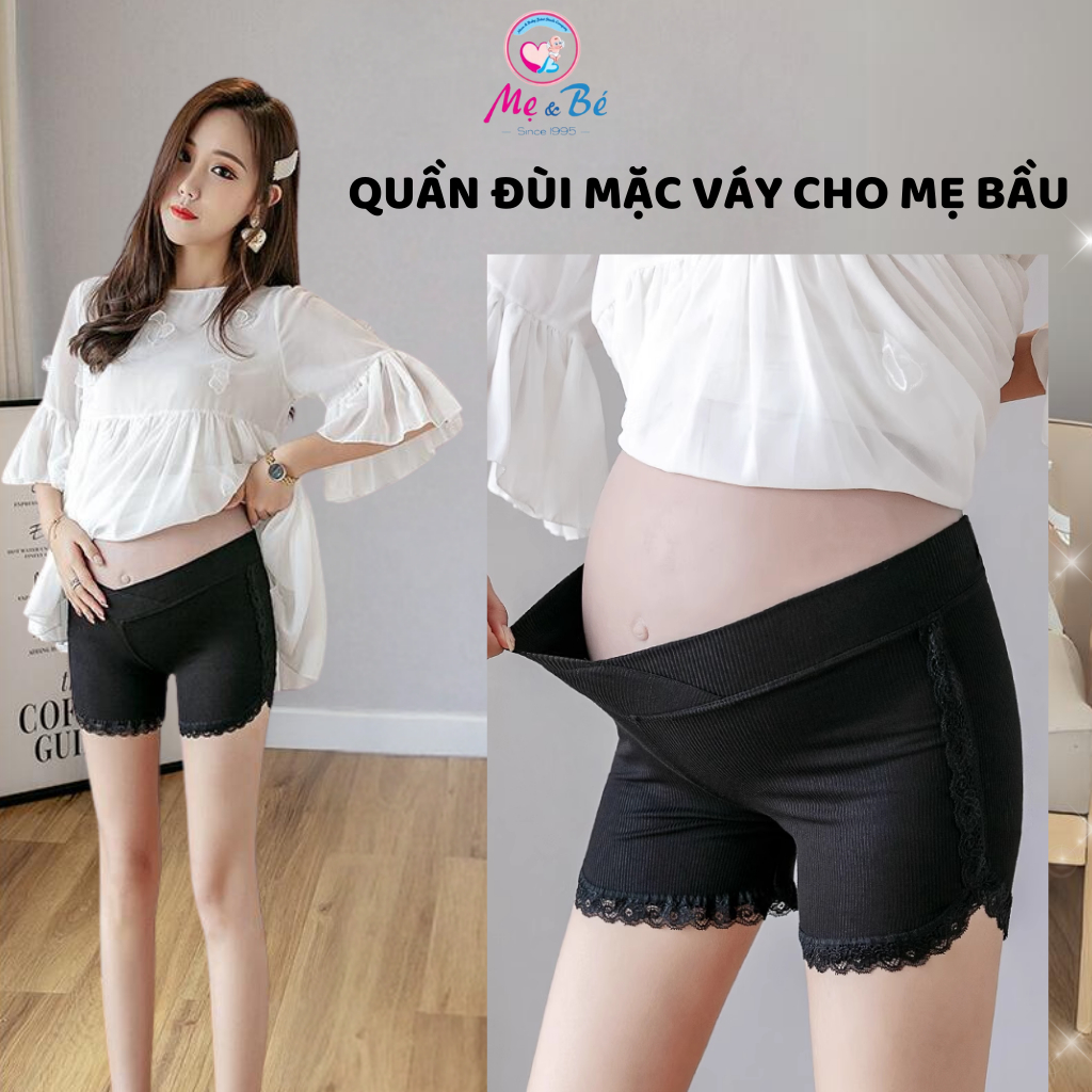 Quần Váy Cho Mẹ Bầu Bầu Chất Cotton Mát Cạp Chéo QB01 - Hàng Quảng Châu Loại 1