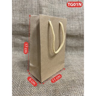 Combo 100 túi giấy giá chỉ từ 1,500đ/cái kích thước 17 x 11 x 6cm - giấy kraft nâu/ivory trắng