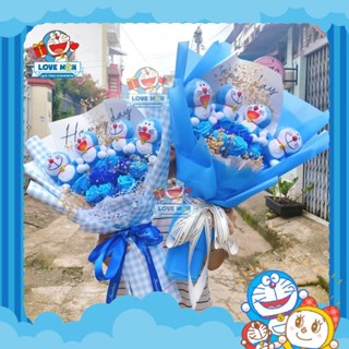 HOA SÁP DORAEMON VALENTINE KÈM THÚ BÔNG MỀM MỊN