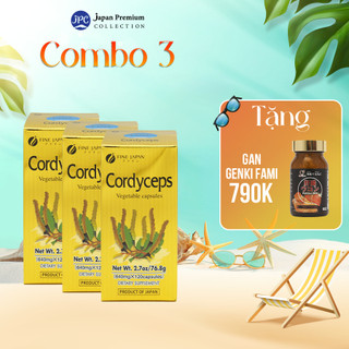 Combo 3 Viên Uống Đông Trùng Hạ Thảo Nhật Bản, Bổ Thận, Tăng Cường Sinh Lí - Cordyceps FINE JAPAN (Hộp 120 Viên)