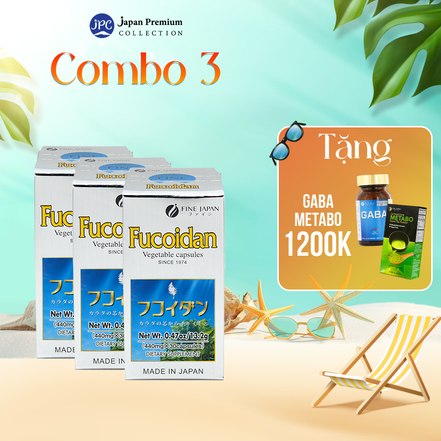 Combo 3 Hộp Fucoidan Okinawa Nhật Bản Hỗ Trợ Điều Trị Ung Thư - Fine Japan Fucoidan (2 Hộp x 30 Viên)