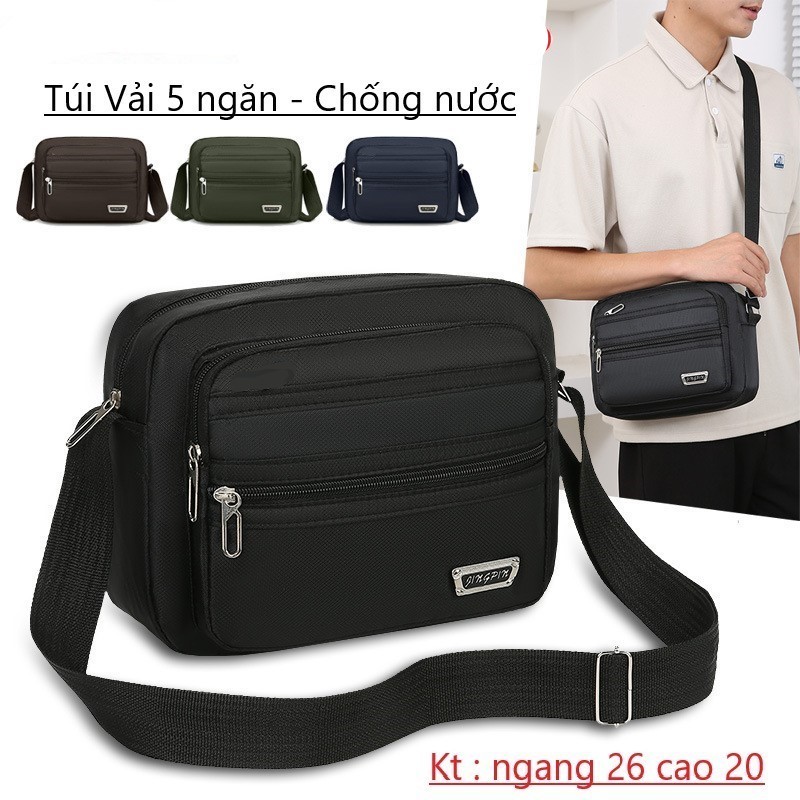 Túi đeo chéo Nam Nữ, Túi thời trang vài dù Oxford , túi đeo chéo 5 ngăn tiện lợi , Mã SP TV04