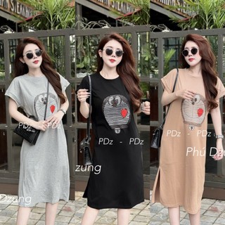 Váy suông doremon xinh xỉu Hàng QC 3 màu nâu, đen, xám