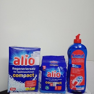 Combo Bột rửa bát Alio 1,5kg và  muối Alio 2kg nhập khẩu Đức chính hãng.+ Tặng viên Finish