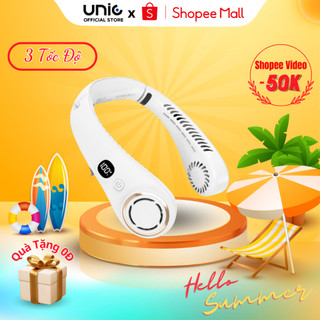 Quạt Đeo Cổ Không Cánh Thông Minh 3 Cấp Độ Sạc Pin Tích Điện, Màn Hình Led Hiển Thị Pin, Chạy Êm Pin Khủng