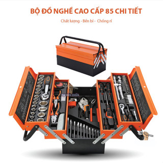 BỘ DỤNG CỤ SỬA CHỮA XE MÁY CHUYÊN DỤNG 3 NGĂN 85 CHI TIẾT, thùng đồ nghề 85 chi tiết