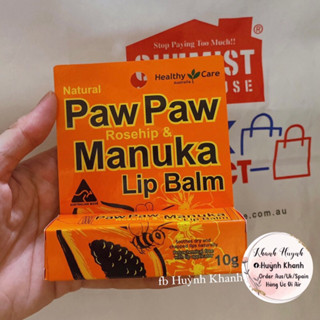   BillChemist  Son dưỡng môi chiết xuất đu đủ & mật ong Healthy Care Paw Paw Rosehip & Manuka Lip Balm 10g Úc 