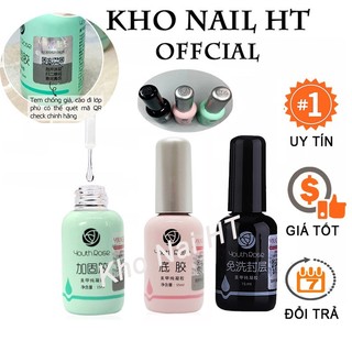 Base top Hoa Hồng loại tốt Youth Rose, base top cứng móng chổi trắng loại 1, 15ml