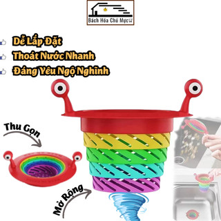 Bộ Lọc Rác Bồn Rửa Chén Bát Cầu Vồng Khay Lưới Lọc Rác Nhà Tắm Đa Năng Bằng Nhựa Siêu Bền Có Thể Gấp Gọn Dễ Sử Dụng