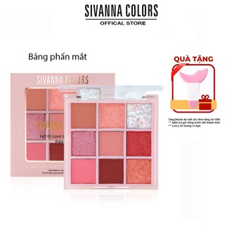  Bảng phấn mắt 9 ô tone ngọt ngào SIVANNA COLORS FALL IN LOVE EYESHADOW PALETTE : HF631