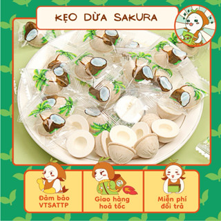 (500gr) Kẹo Dừa Non Sakura Siêu Ngon, Giòn, Thơm. Ăn Vặt Nhà Mầm, Đồ Ăn Vặt.