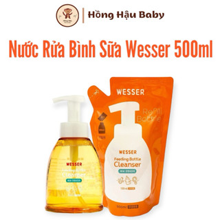  Nước rửa bình sữa Wesser Mẫu Mới giúp vệ sinh bình sữa dễ dàng an toàn cho bé - Chai  Túi 500ml  HQ  