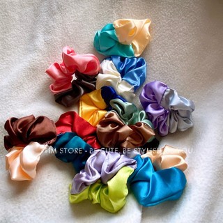Cột tóc scrunchies satin 2 màu thời trang vải bóng loại đẹp TÍM STORE phụ kiện buộc tóc vải phong cách hàn quốc