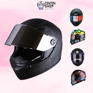 Mũ Bảo Hiểm Full face AGU, GRO TSS Mẫu Trơn - BH Chính Hãng 12 Tháng