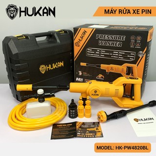 Máy rửa xe pin Hukan HK-PW4820BL công suất 320W KHÔNG CHỔI THAN - Máy xịt rửa xe gia đình tặng bình