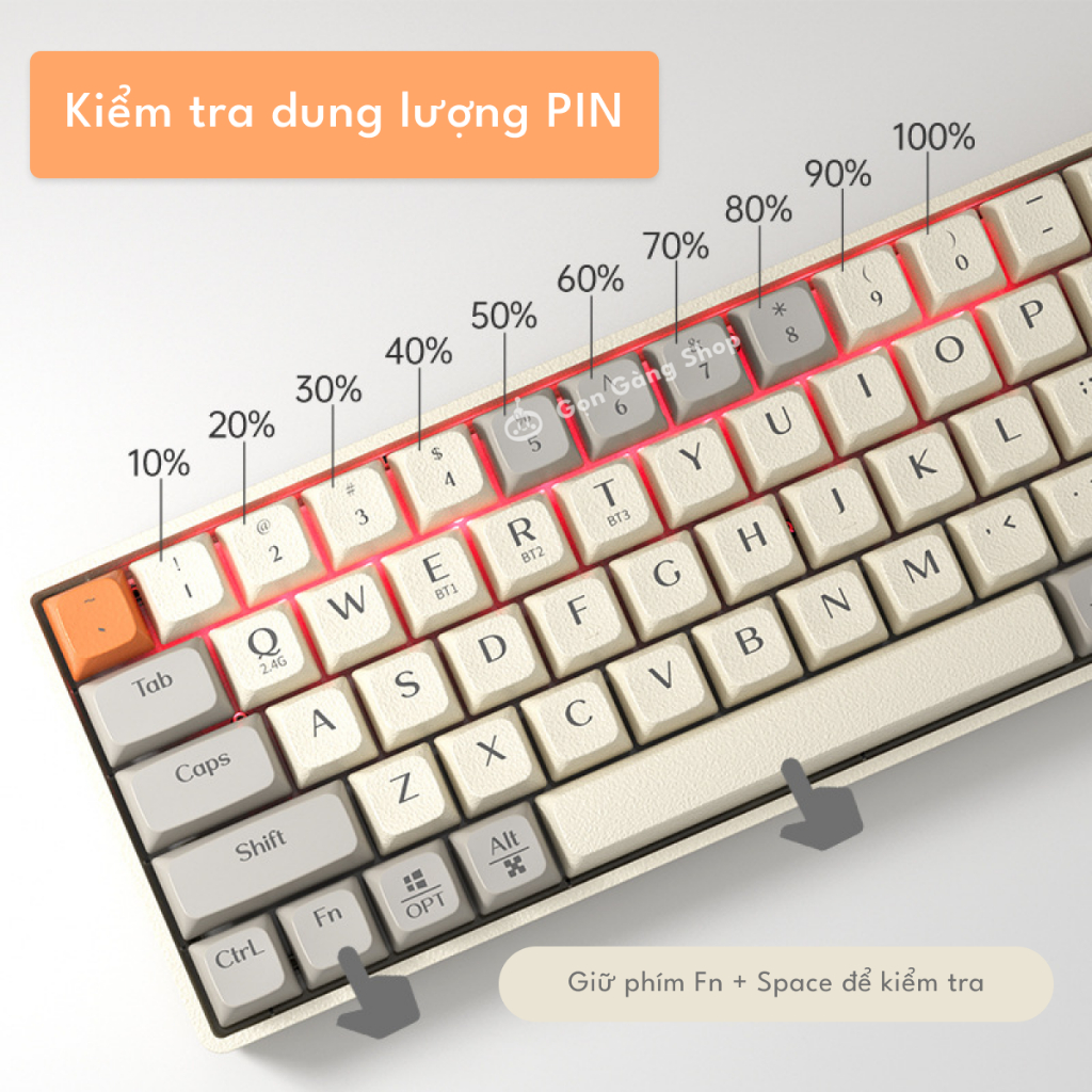 Bàn Phím Cơ Không Dây LANGTU GK65 HOTSWAP GoldenSwitch 3 chế độ kết nối - Hai màu Gọn Gàng Shop | BigBuy360 - bigbuy360.vn