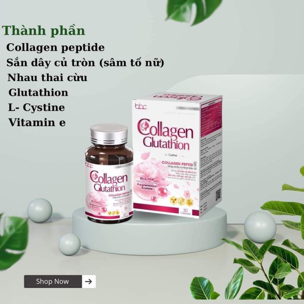 Viên Uống Trắng Da tăng nội tiết tố COLLAGEN GLUTATHION BBC