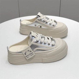 [ HÀNG SẴN] Sục thể thao nữ độn đế 5cm mũi tròn phong cách vintage mẫu mới