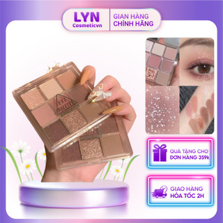 (Tặng cọ) Phấn mắt siêu mịn Glam Colour eye shadow 9 ô
